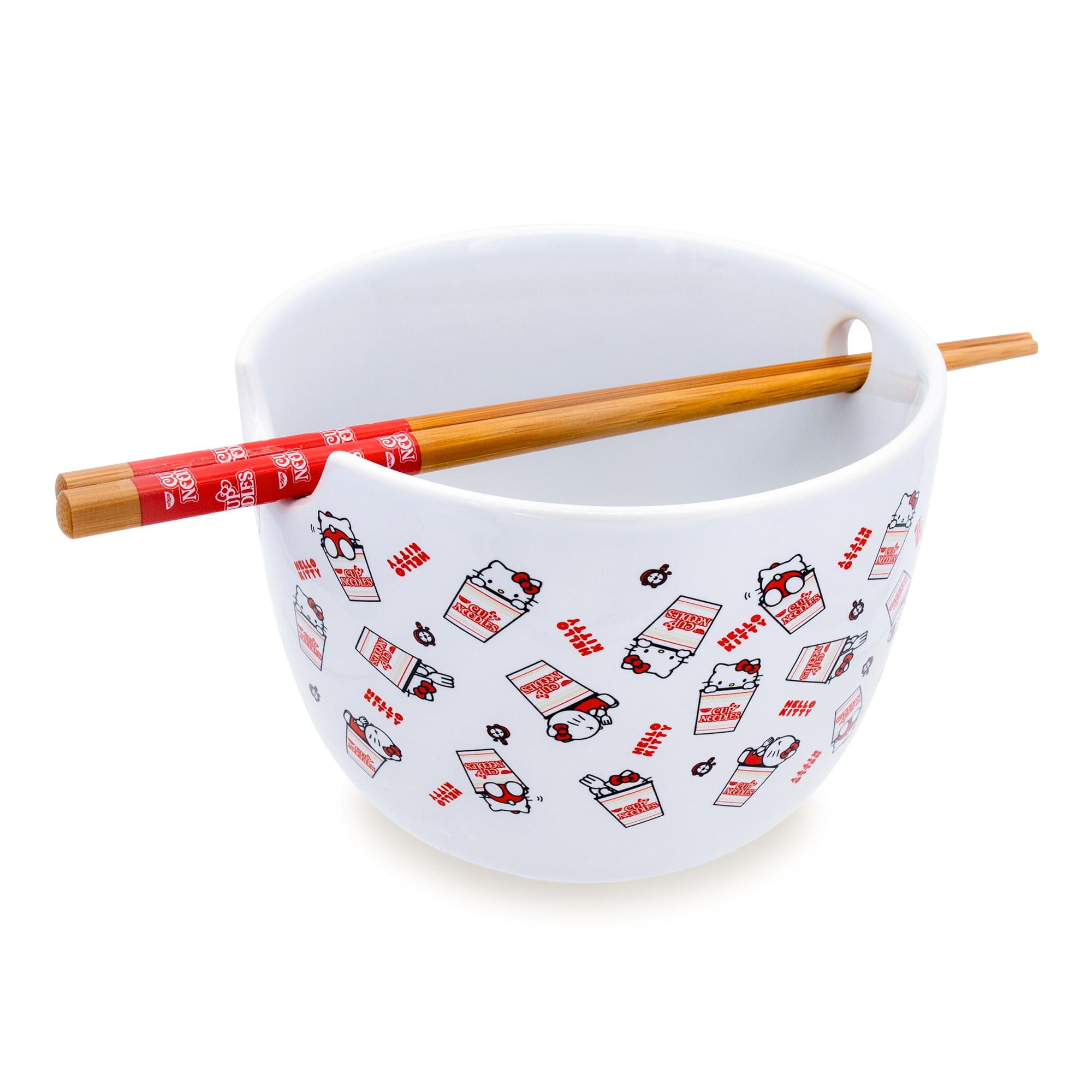 Sanrio Hello Kitty x Nissin Cup Noodles Ceramic Ramen Bowl and Chopstick Set