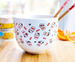 Sanrio Hello Kitty x Nissin Cup Noodles Ceramic Ramen Bowl and Chopstick Set