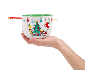 Sanrio Hello Kitty Holiday 20-Ounce Ceramic Ramen Bowl and Chopstick Set