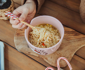 Sanrio Hello Kitty Holiday 20-Ounce Ceramic Ramen Bowl and Chopstick Set