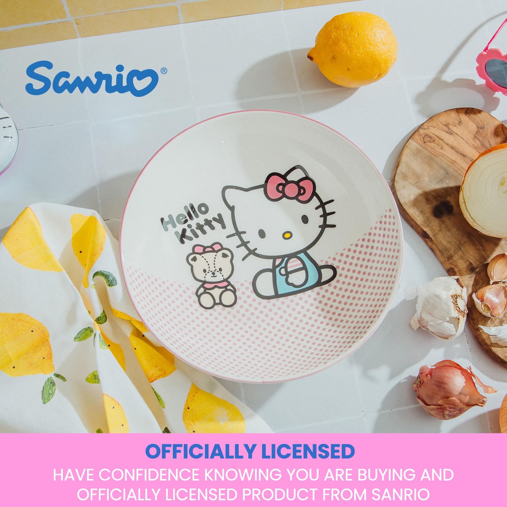 Sanrio Hello Kitty Pink Dots 9-Inch Ceramic Coupe Dinner Bowl