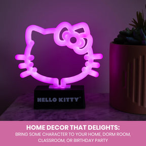 Hello Kitty Face and Bow 6.5 -Inch LED Neon Mood Light