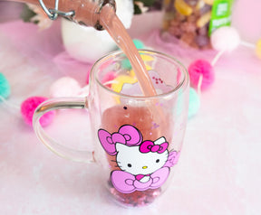 Sanrio Hello Kitty Bows and Stars Confetti Glass Mug | Holds 15 Ounces