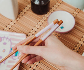 Sanrio Hello Kitty Pink 3-Piece Ceramic Sushi Set With Sauce Bowl and Chopsticks
