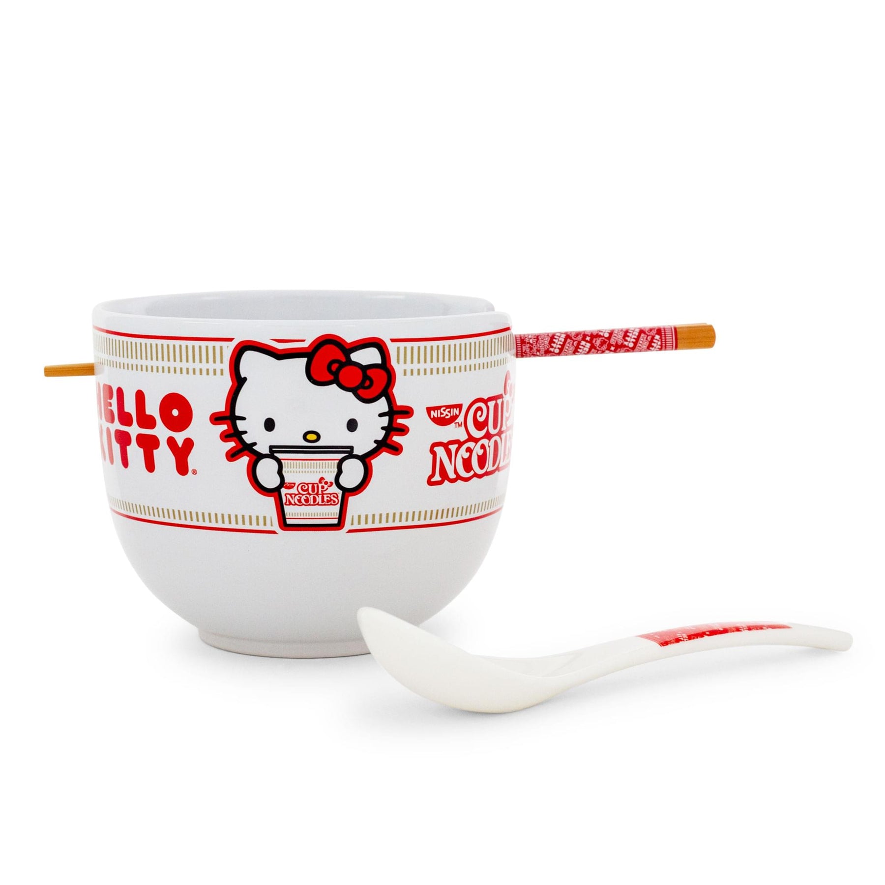 Sanrio Hello Kitty x Nissin 20-Ounce Ramen Bowl With Chopsticks and Spoon