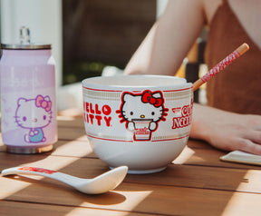 Sanrio Hello Kitty x Nissin 20-Ounce Ramen Bowl With Chopsticks and Spoon