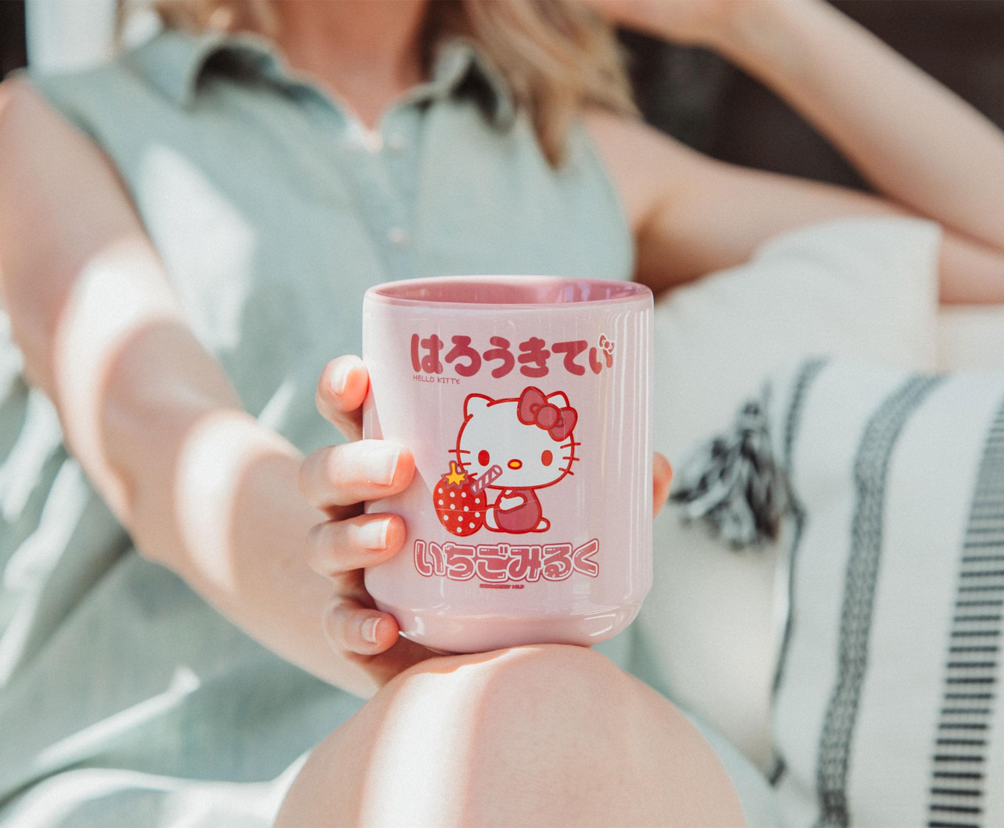 Sanrio Hello Kitty Strawberry Milk Asian Ceramic Tea Cup | Holds 9 Ounces