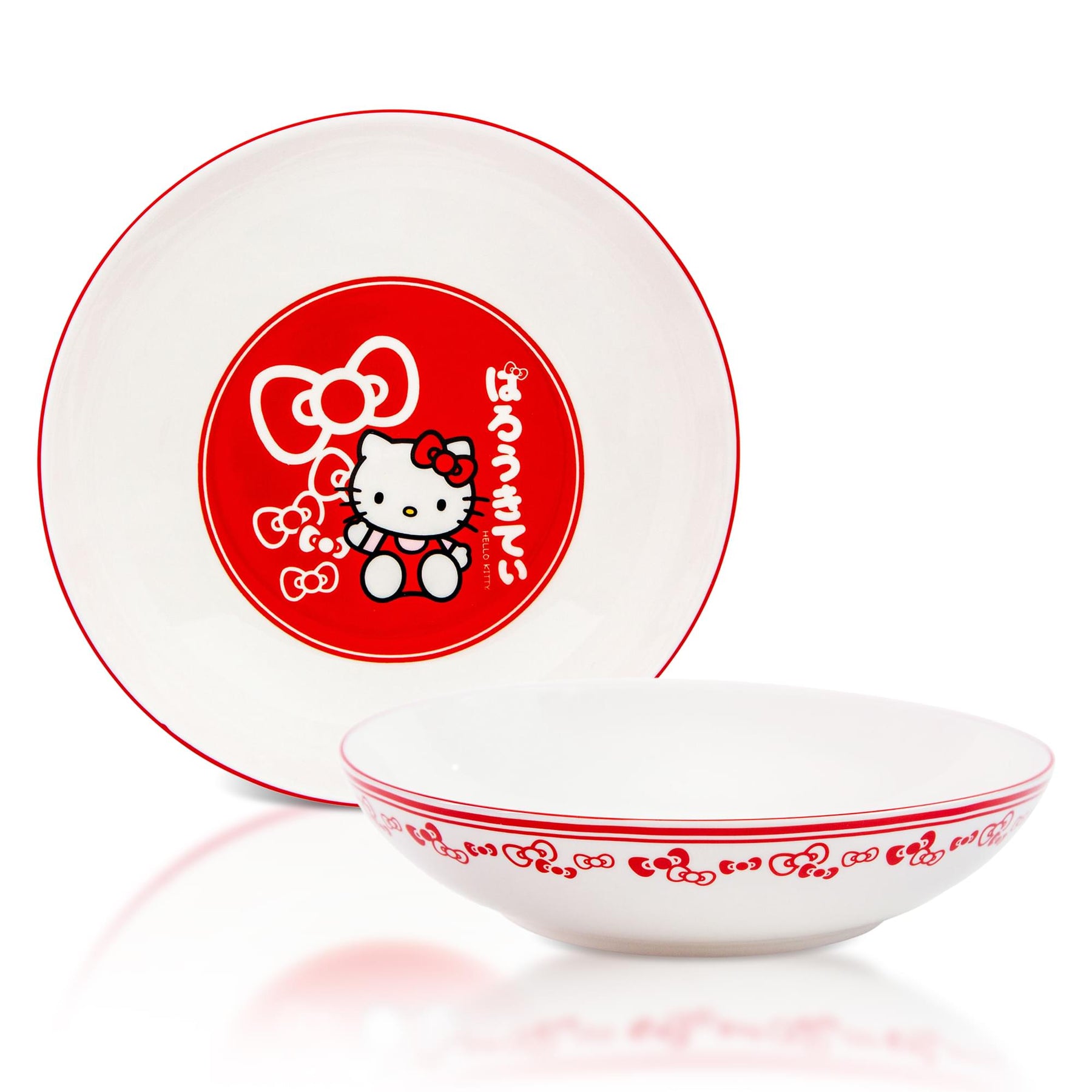 Sanrio Hello Kitty Red Bows 9-Inch Ceramic Coupe Dinner Bowl