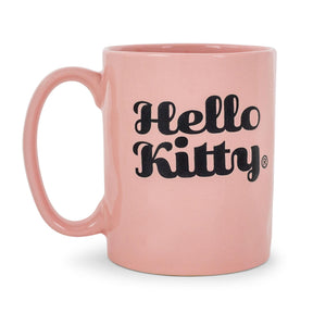 Sanrio Hello Kitty Flower Badge Wax Resist Ceramic Pottery Mug | Holds 18 Ounces