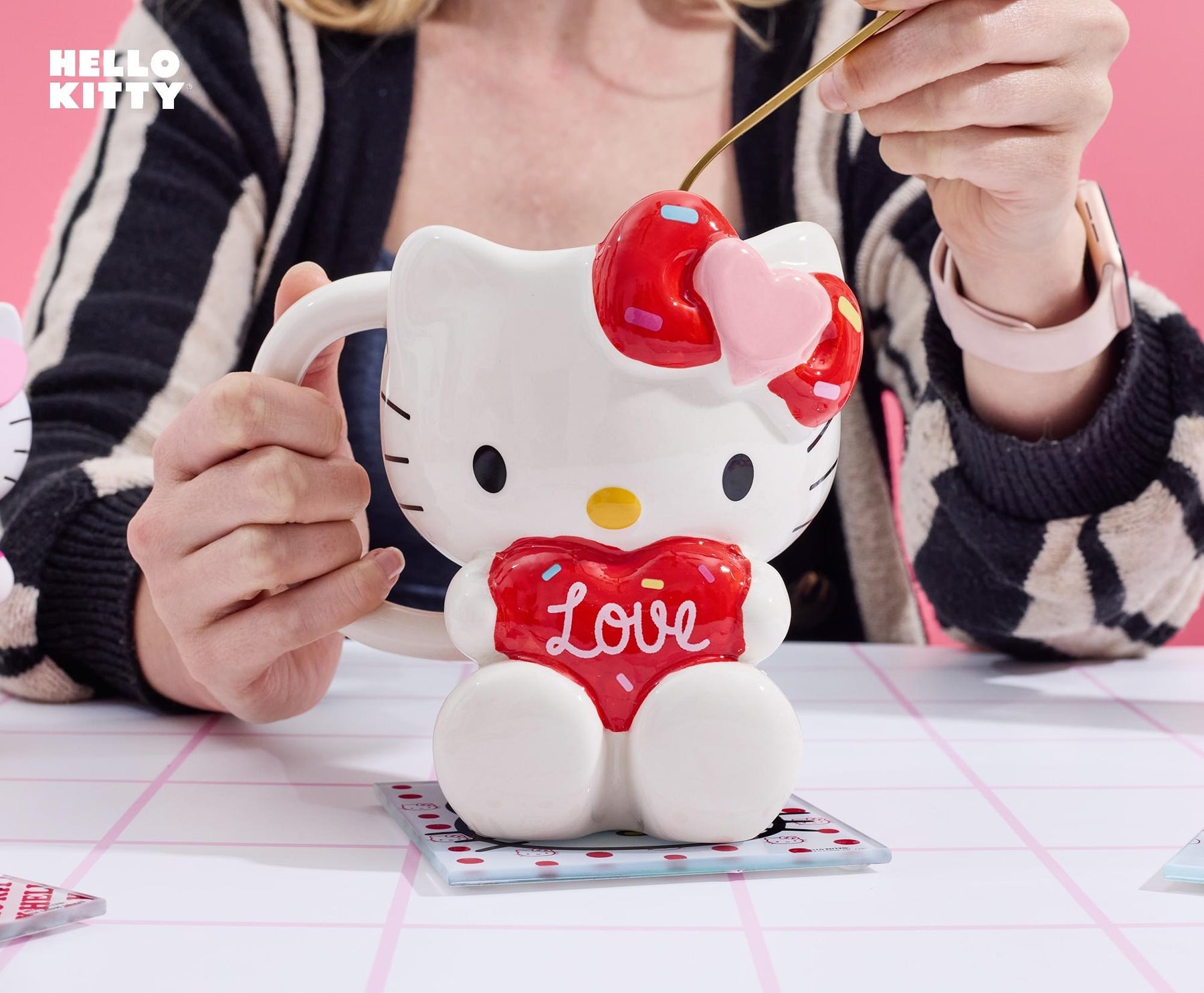 Sanrio Hello Kitty "Love" Sculpted Ceramic Mug | Holds 20 Ounces