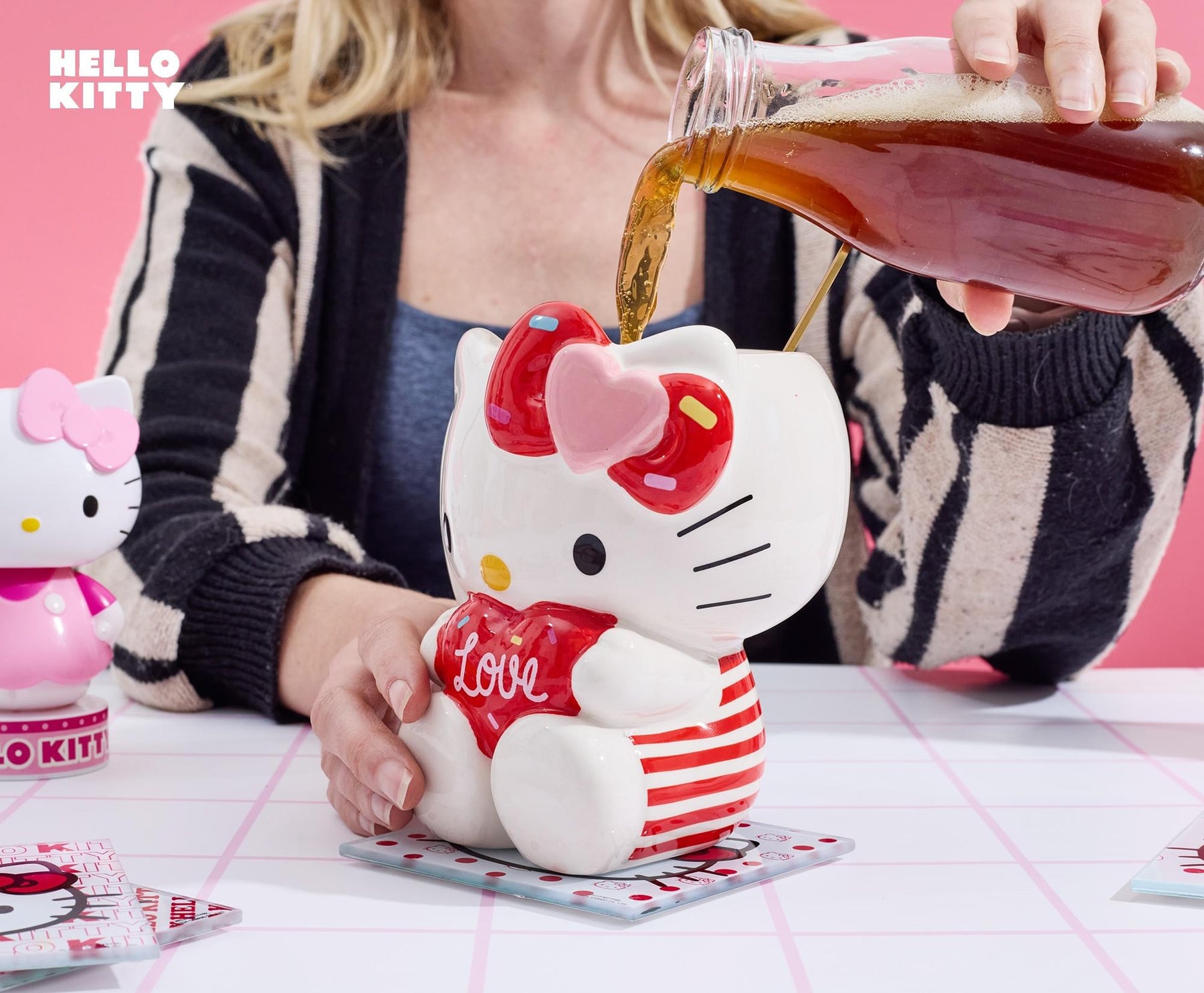 Sanrio Hello Kitty "Love" Sculpted Ceramic Mug | Holds 20 Ounces