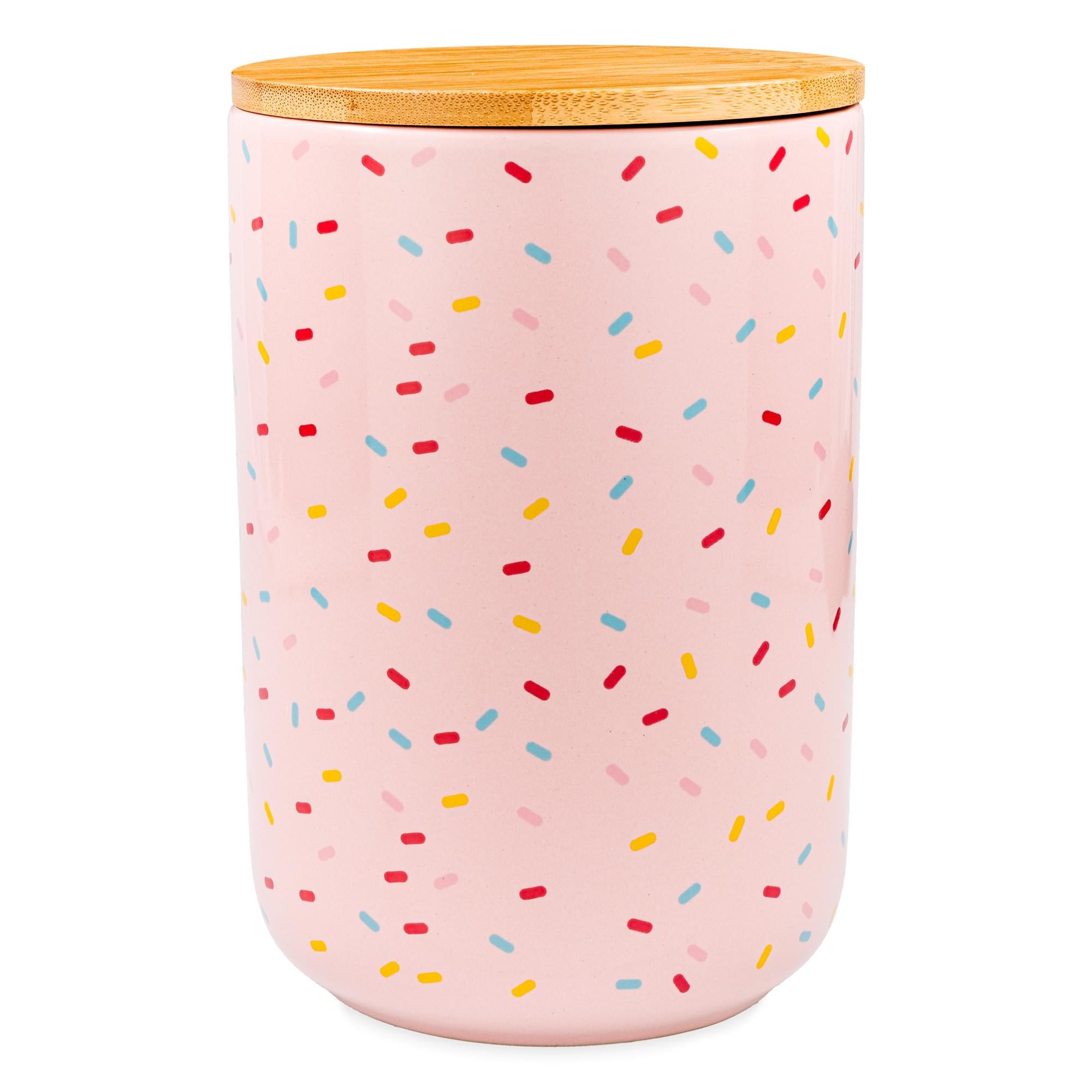 Sanrio Hello Kitty Love Heart 6.5-Inch Ceramic Snack Jar With Bamboo Lid