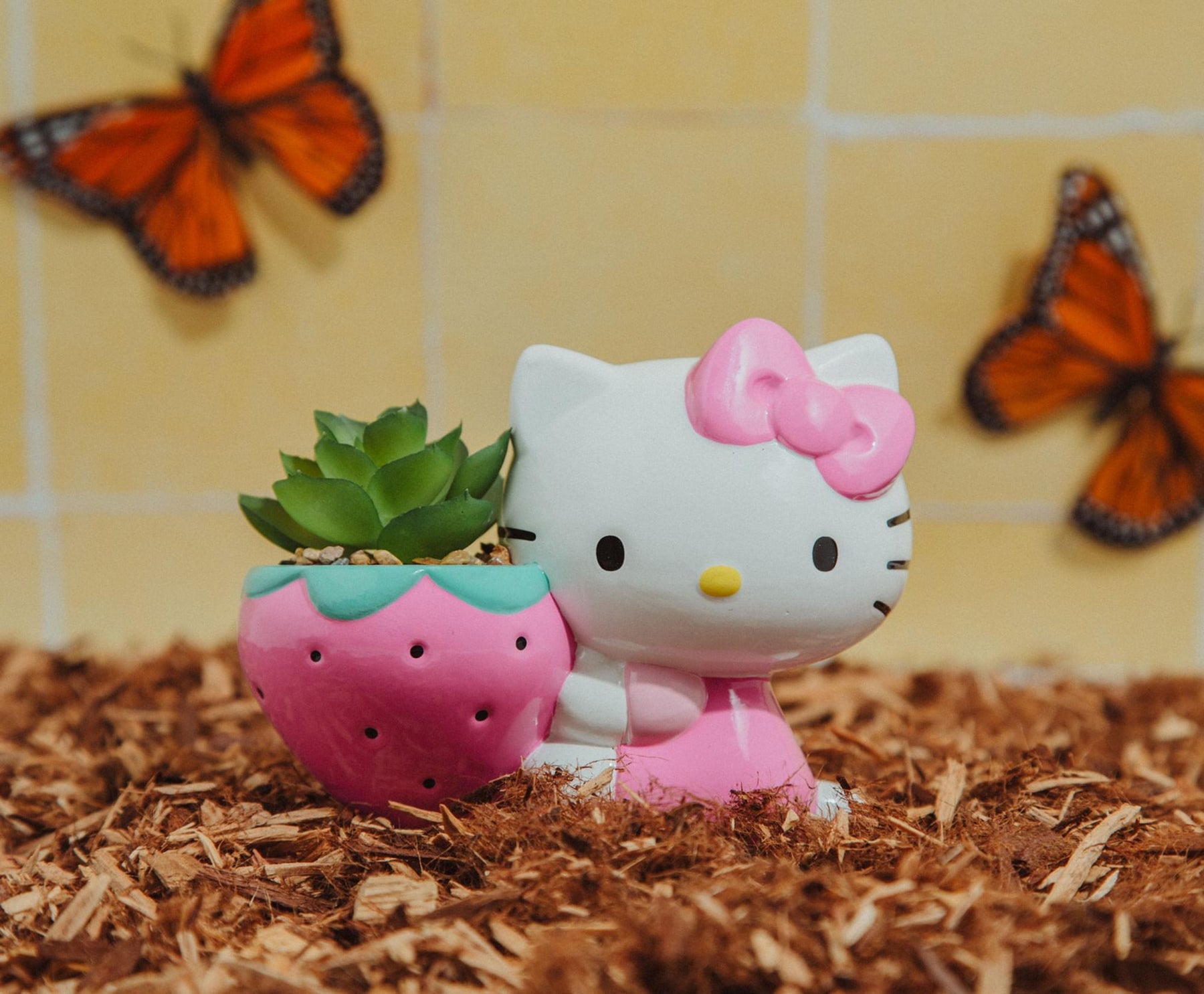 Sanrio Hello Kitty Strawberry 5-Inch Planter With Artificial Succulent