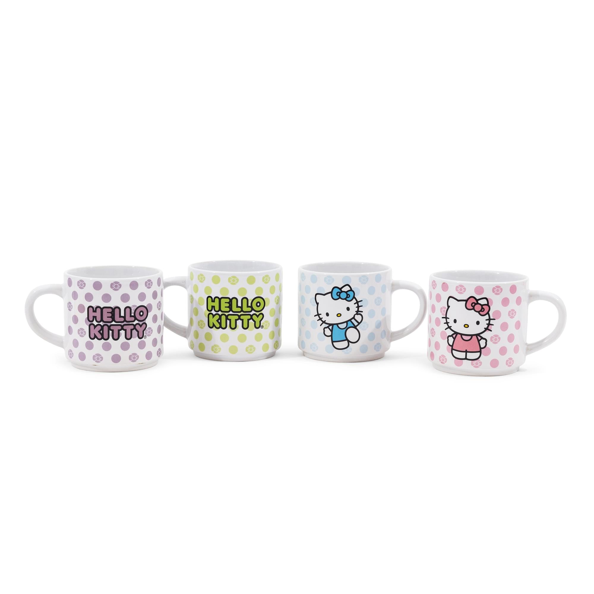 Sanrio Hello Kitty 4-Piece Stacking Mug Set With Wire Rack | Each Hold 10 Ounces