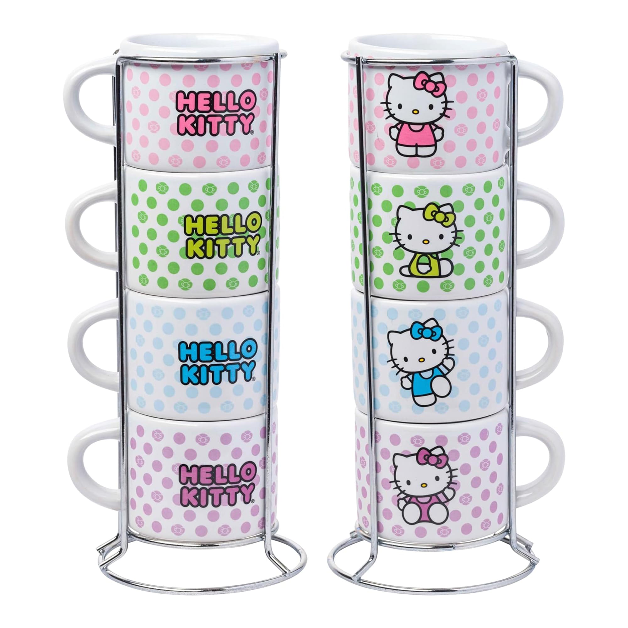 Sanrio Hello Kitty Polka Dots 3oz Stackable Mug Set of 4