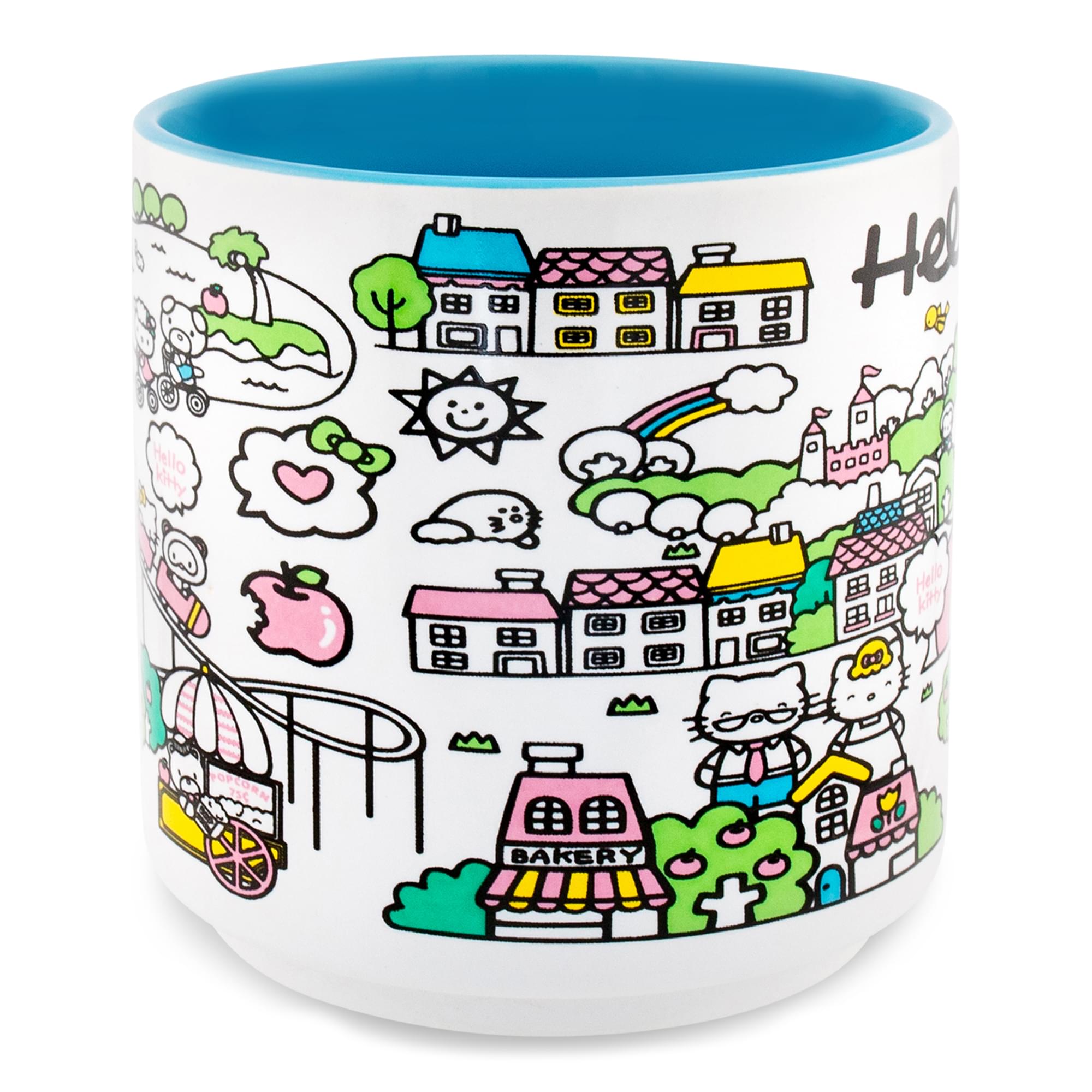 Sanrio Hello Kitty Pink Map Ceramic Mug | Holds 13 Ounces