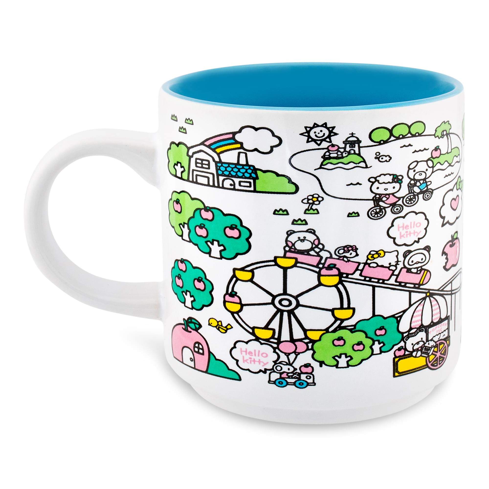 Sanrio Hello Kitty Pink Map Ceramic Mug | Holds 13 Ounces