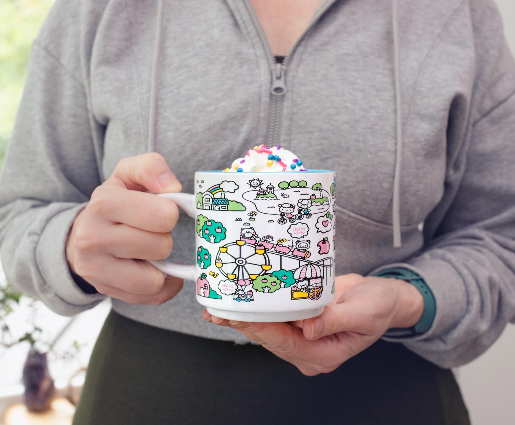 Sanrio Hello Kitty Pink Map Ceramic Mug | Holds 13 Ounces
