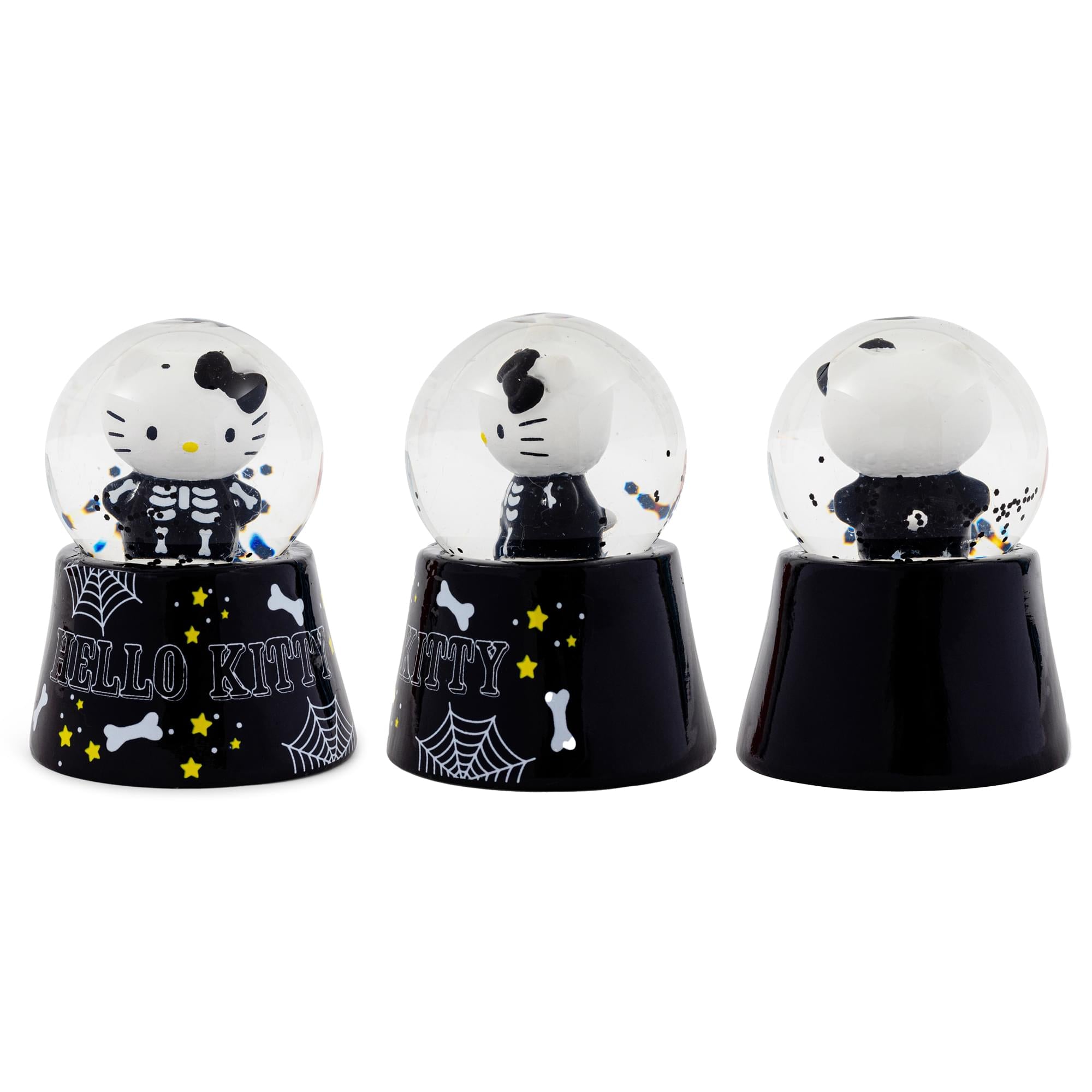 Sanrio Hello Kitty Black Skeleton Mini Light-Up Snow Globe | 3 Inches Tall