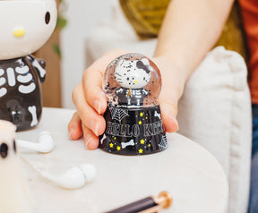 Sanrio Hello Kitty Black Skeleton Mini Light-Up Snow Globe | 3 Inches Tall