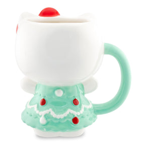 Sanrio Hello Kitty Holiday Tree Dress 3D Sculpted Ceramic Mug | Holds 20 Ounces