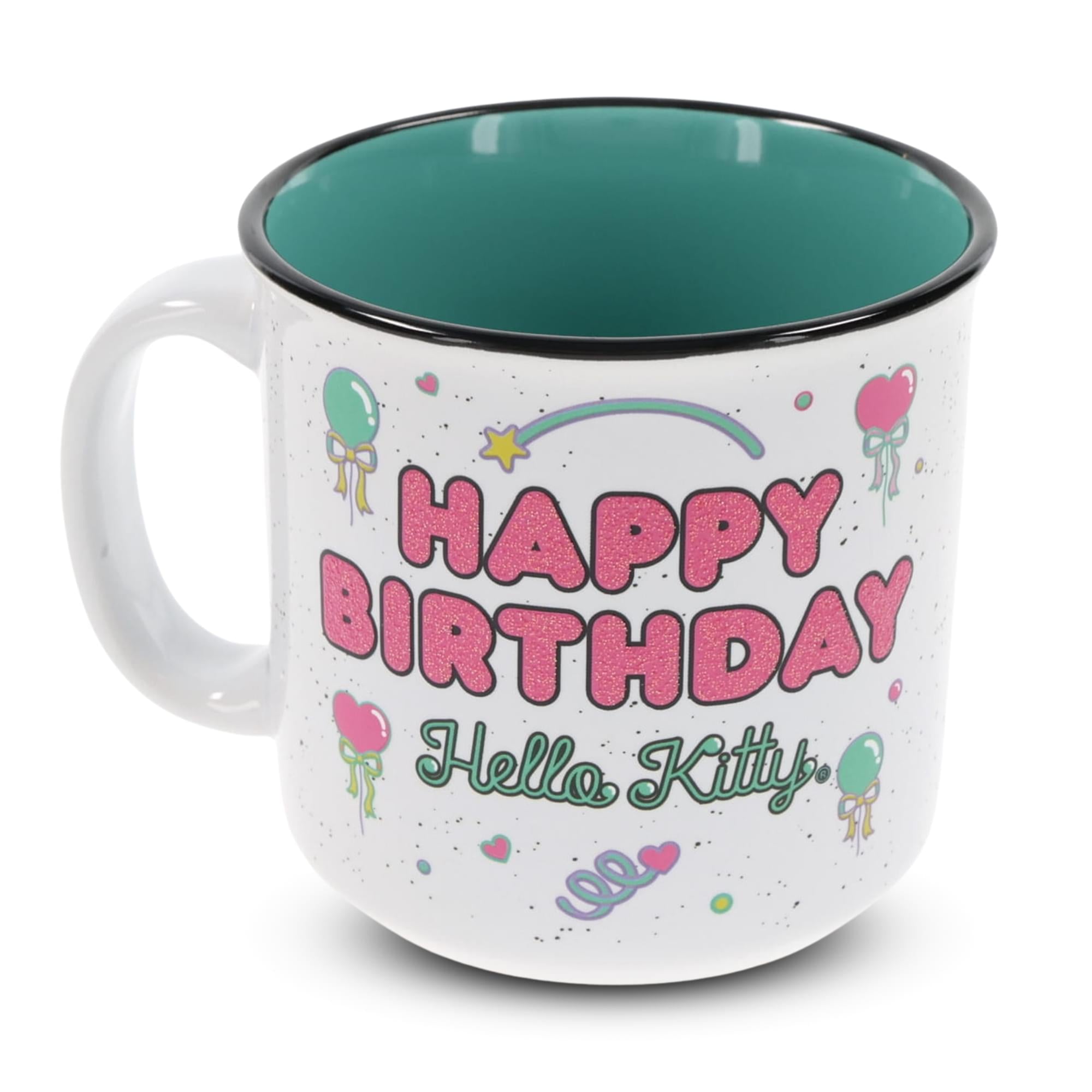 Sanrio Hello Kitty "Happy Birthday" Ceramic Camper Mug | Holds 20 Ounces