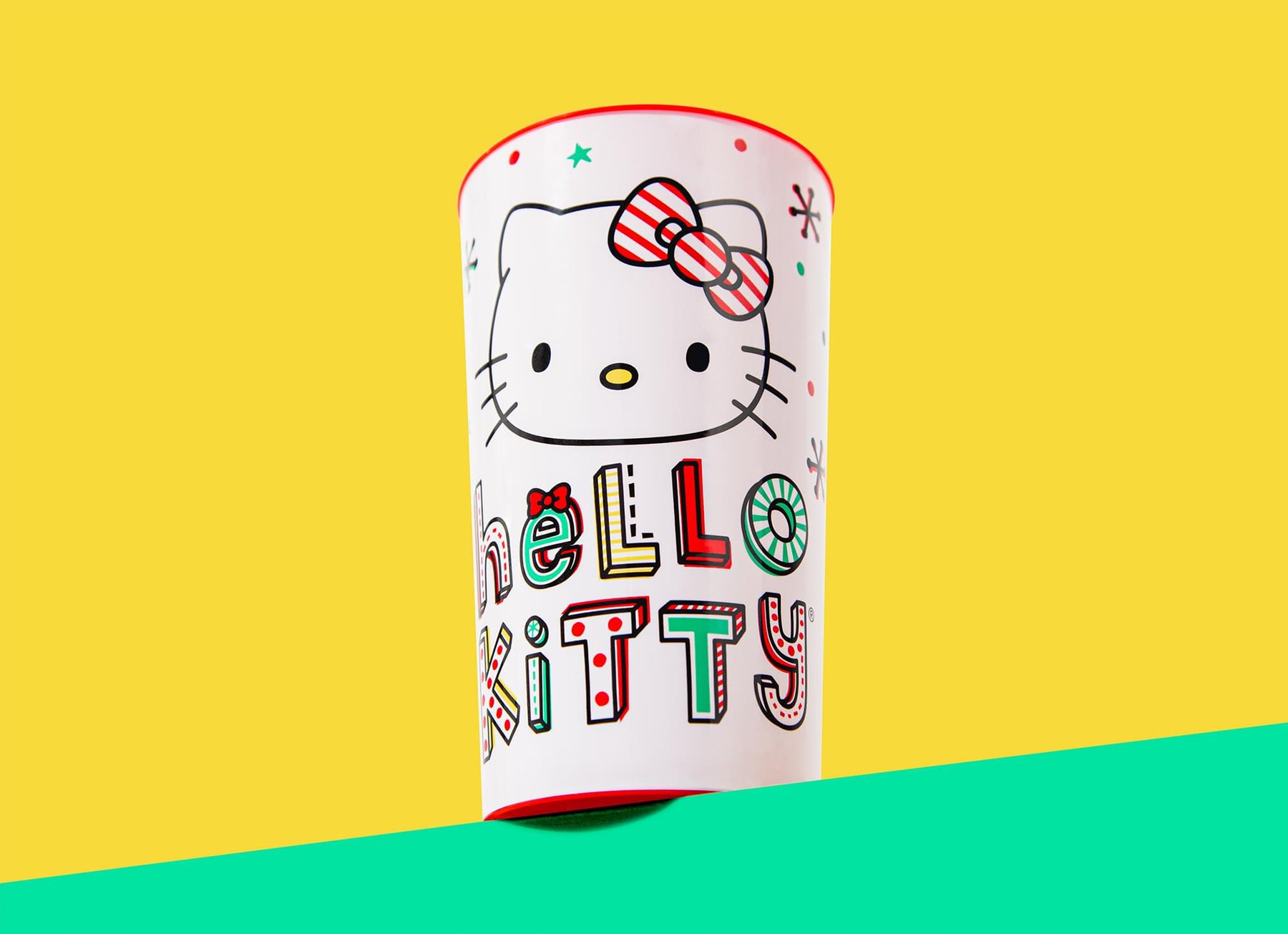 Sanrio Hello Kitty Holiday 4-Piece Plastic Cup Set | Each Holds 22 Ounces