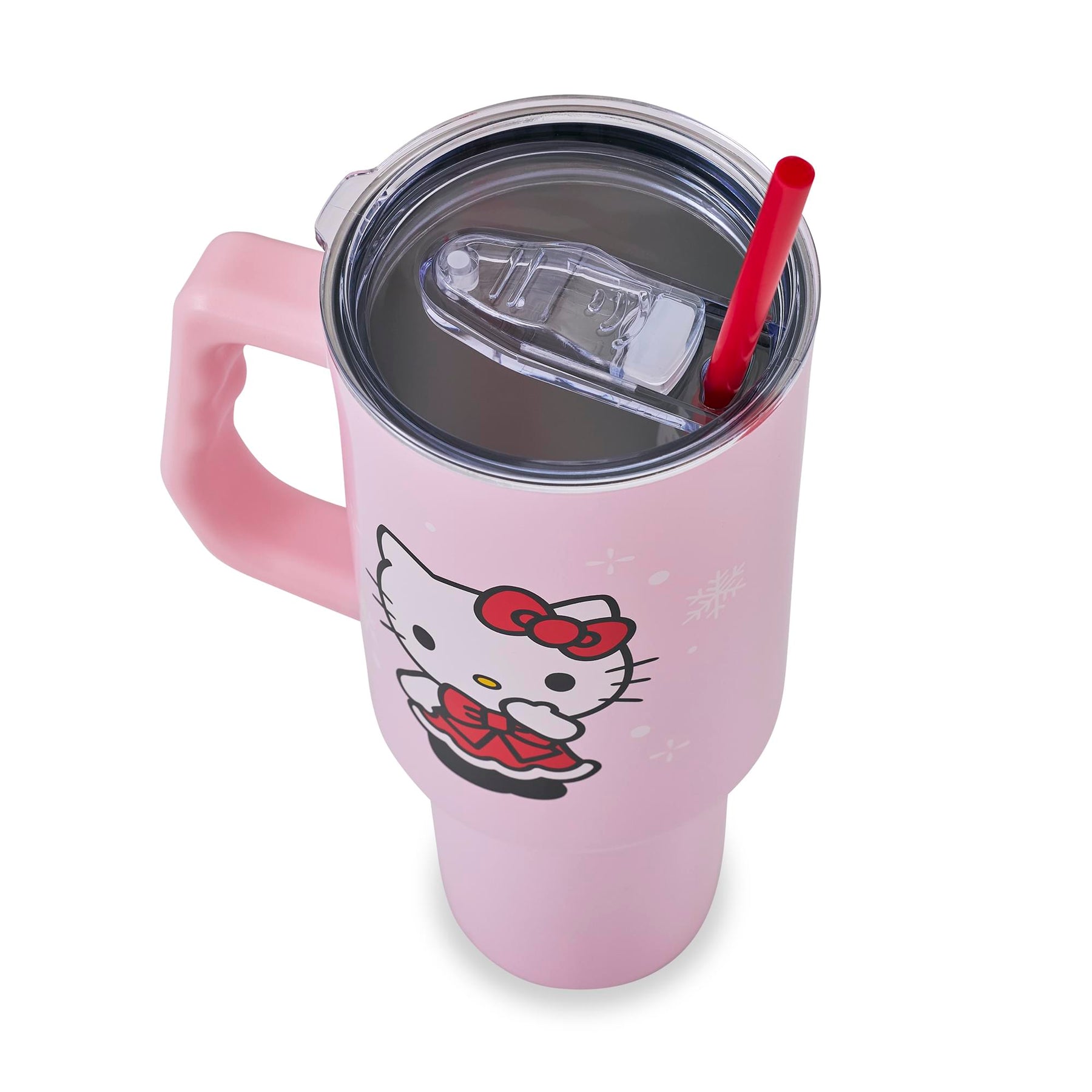 Sanrio Hello Kitty Snowflakes 40-Ounce Stainless Steel Tumbler With Handle and Straw