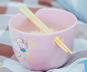 Sanrio Hello Kitty "Kawaii Tokyo" 20-Ounce Ramen Bowl and Chopstick Set