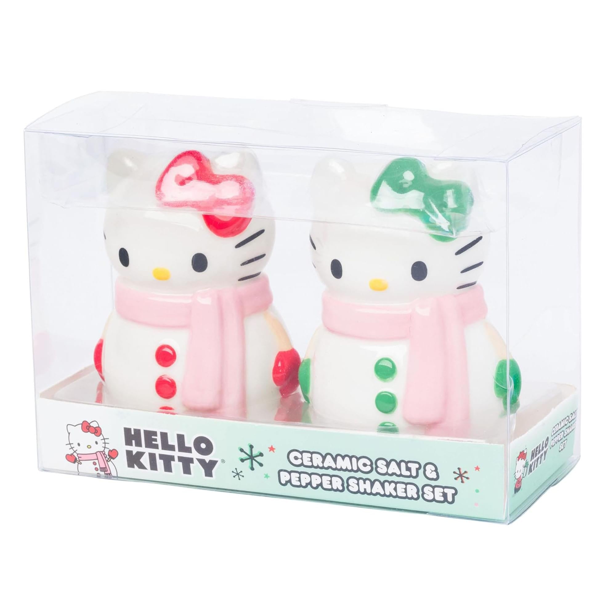 Sanrio Hello Kitty Snowman Ceramic Salt and Pepper Shaker Set