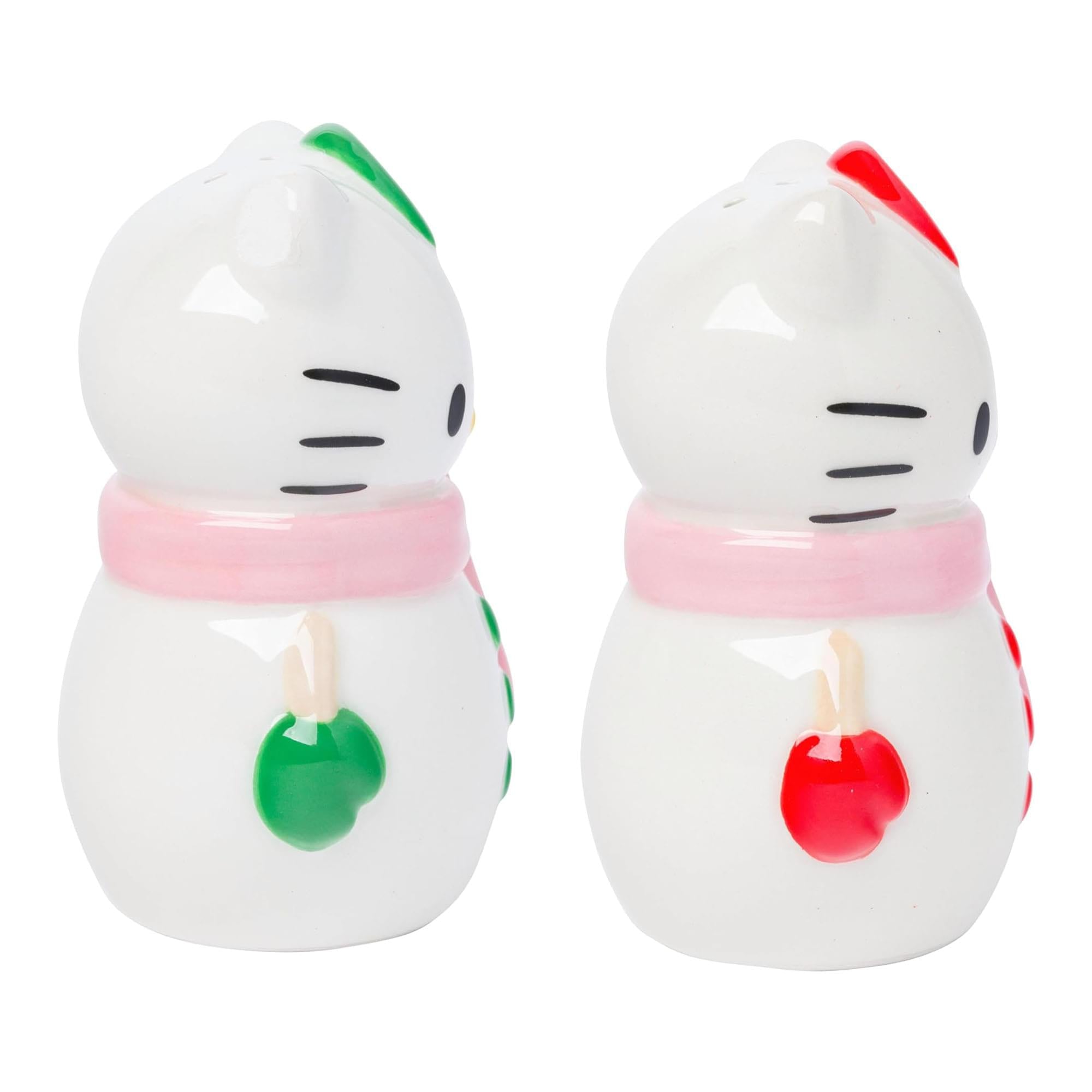 Sanrio Hello Kitty Snowman Ceramic Salt and Pepper Shaker Set