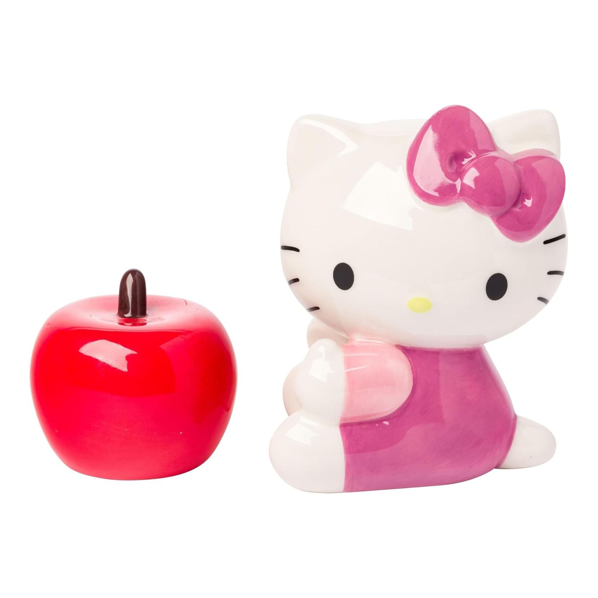Sanrio Hello Kitty and Apple Ceramic Salt and Pepper Shaker Set