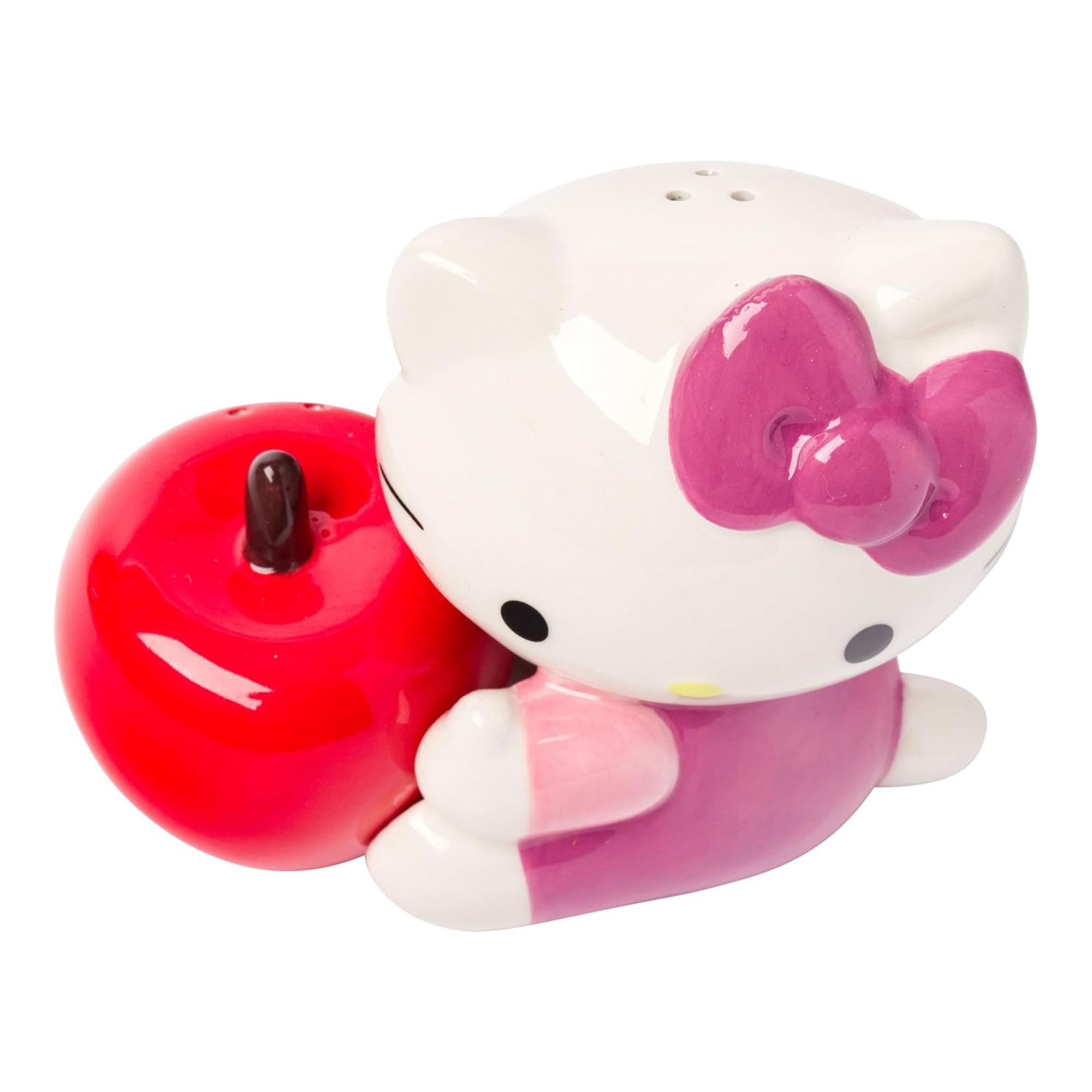 Sanrio Hello Kitty and Apple Ceramic Salt and Pepper Shaker Set