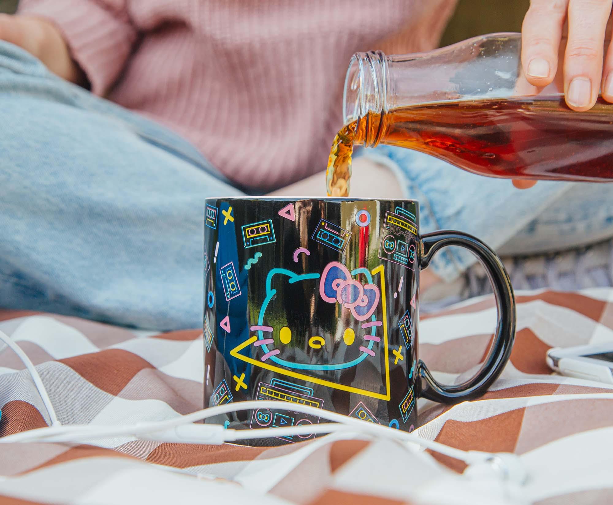 Sanrio Hello Kitty Retro Boombox and Cassette Print 20-Ounce Ceramic Mug