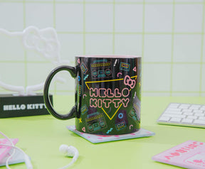 Sanrio Hello Kitty Retro Boombox and Cassette Print 20-Ounce Ceramic Mug