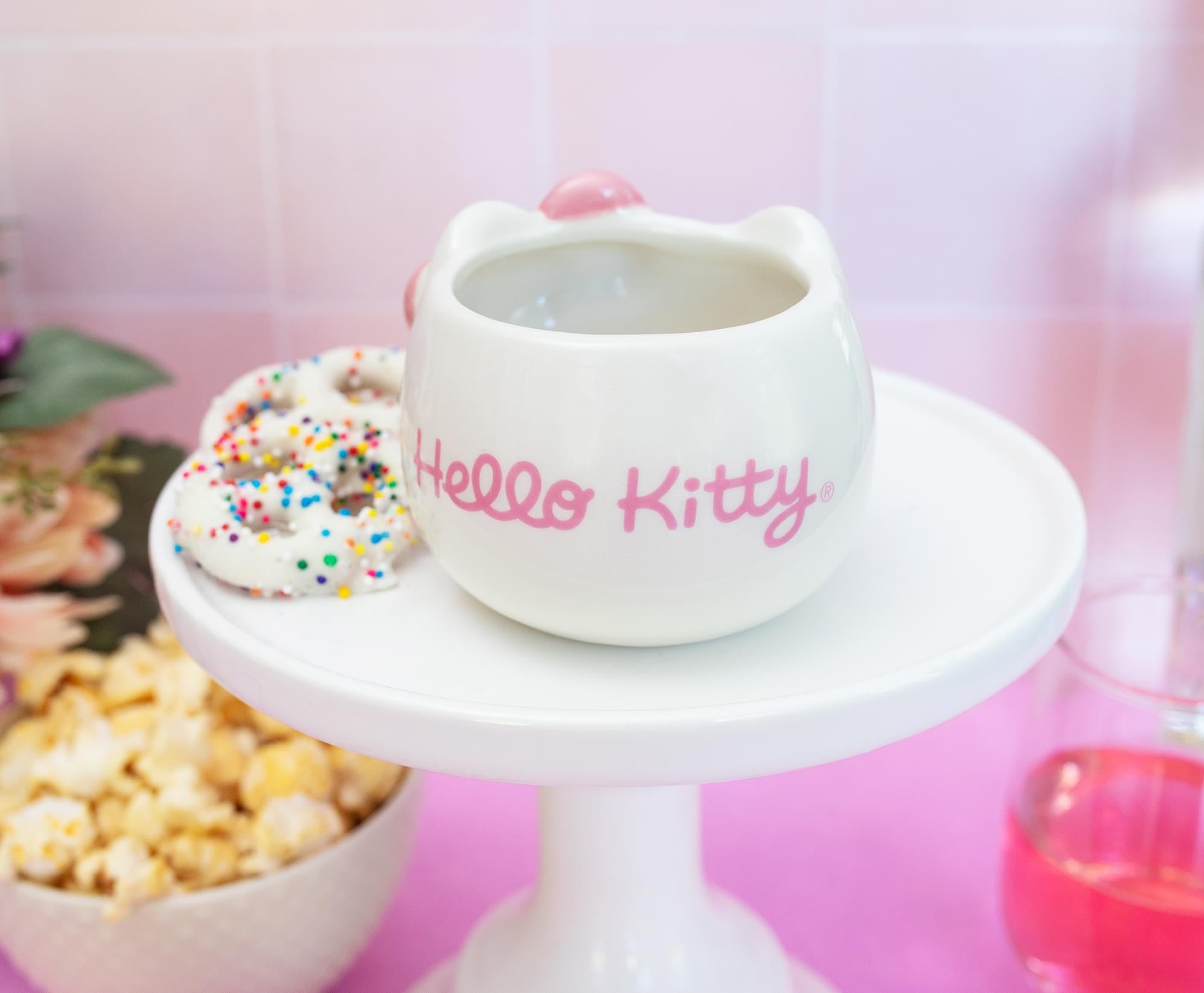 Sanrio Hello Kitty Pink Bow Sculpted Ceramic Mini Mug | Holds 3.5 Ounces