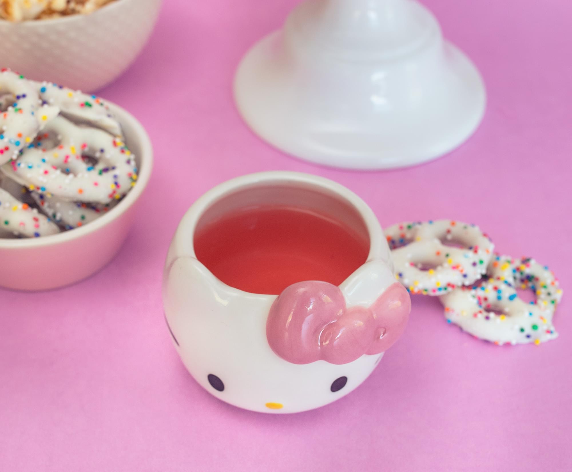 Sanrio Hello Kitty Pink Bow Sculpted Ceramic Mini Mug | Holds 3.5 Ounces