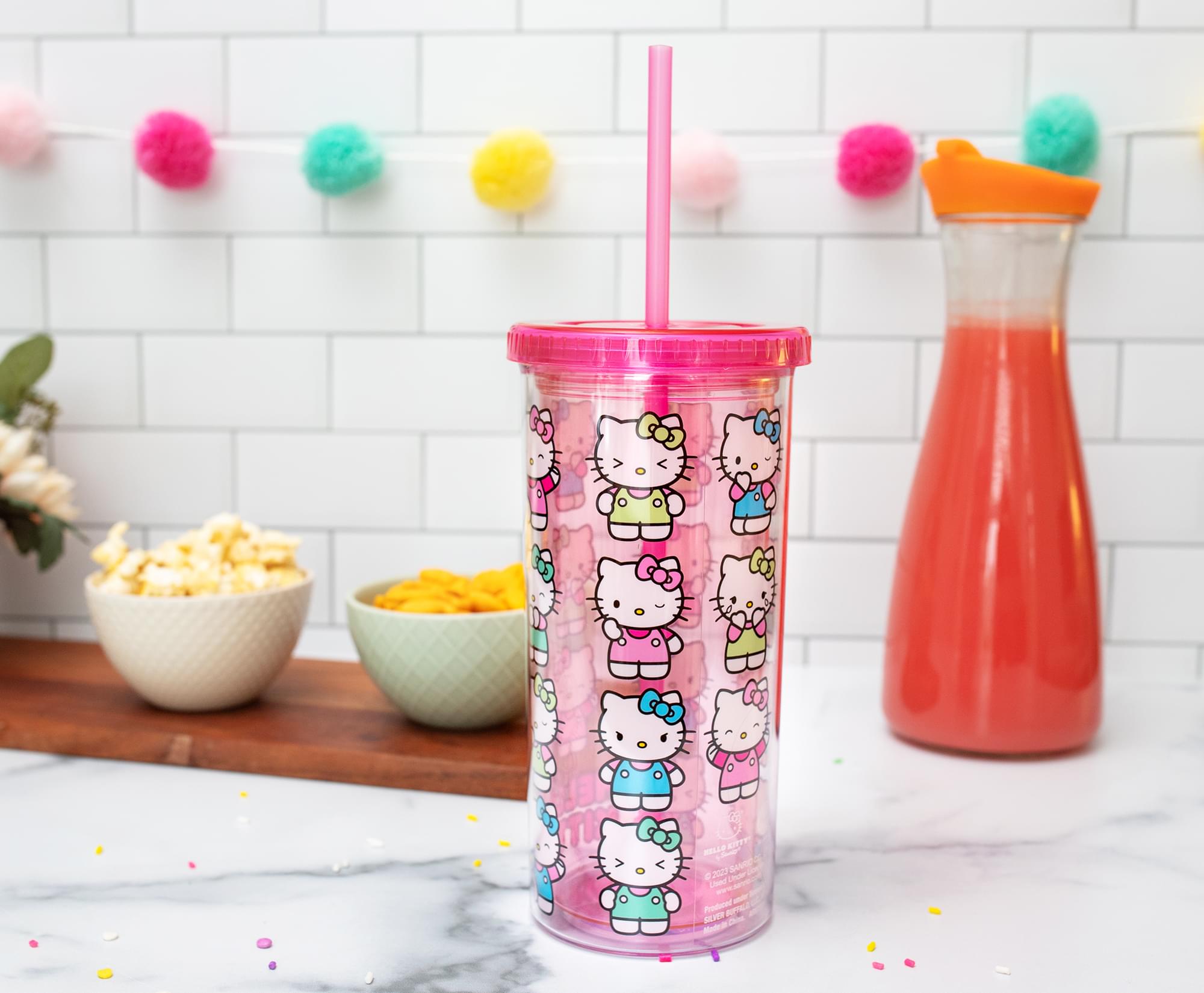 Sanrio Hello Kitty Expressions Carnival Cup With Lid and Straw | Holds 20 Ounces
