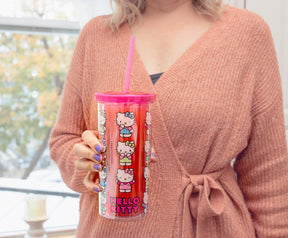 Sanrio Hello Kitty Expressions Carnival Cup With Lid and Straw | Holds 20 Ounces