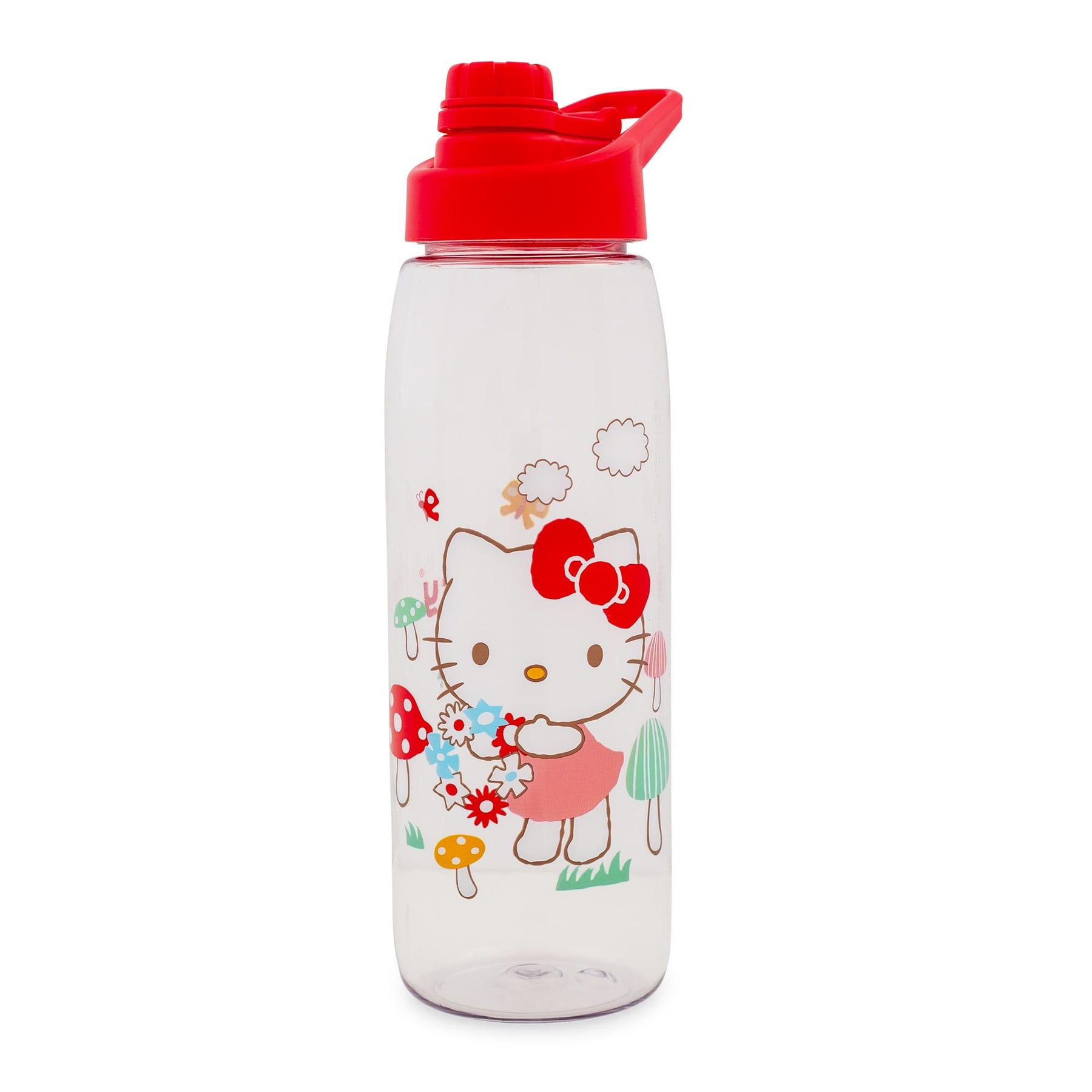 Sanrio Hello Kitty Mushrooms Water Bottle With Screw-Top Lid | Holds 28 Ounces