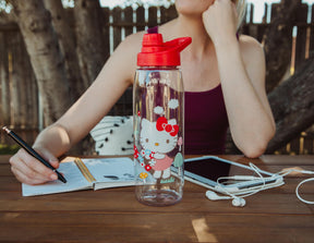 Sanrio Hello Kitty Mushrooms Water Bottle With Screw-Top Lid | Holds 28 Ounces