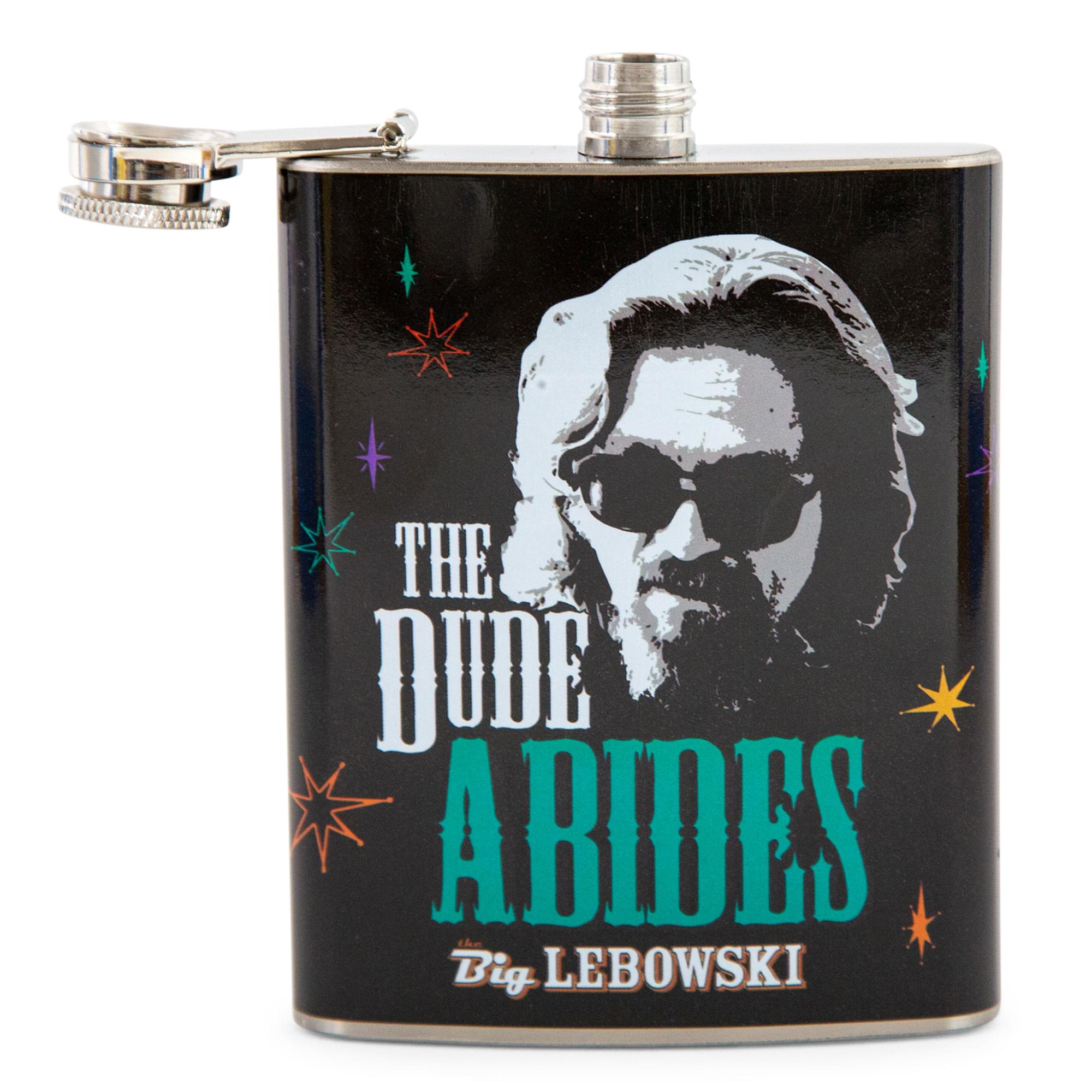 The Big Lebowski "The Dude Abides" Stainless Steel Flask | Holds 7 Ounces