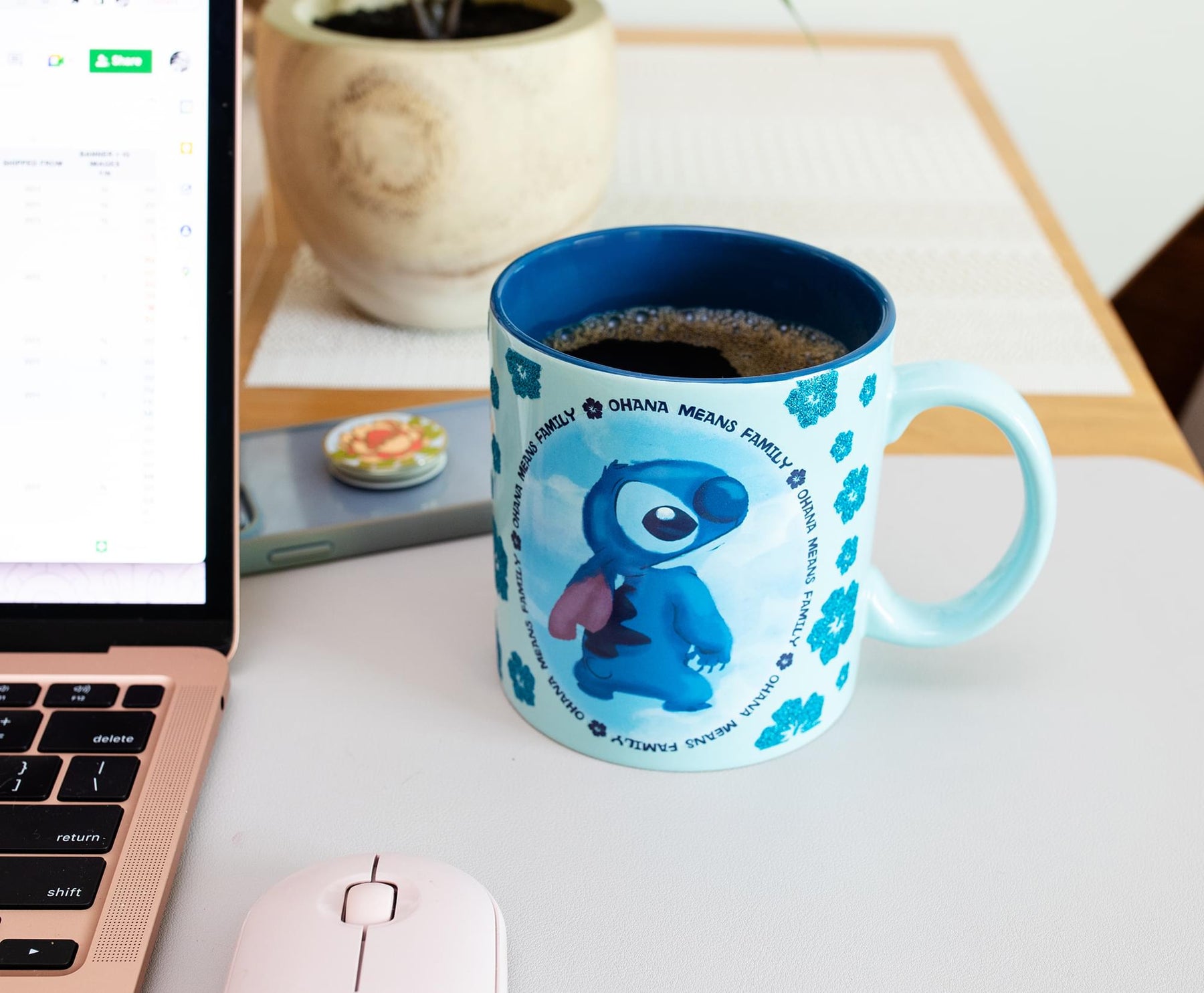 Disney Lilo & Stitch "Ohana Means Family" Ceramic Mug | Holds 20 Ounces