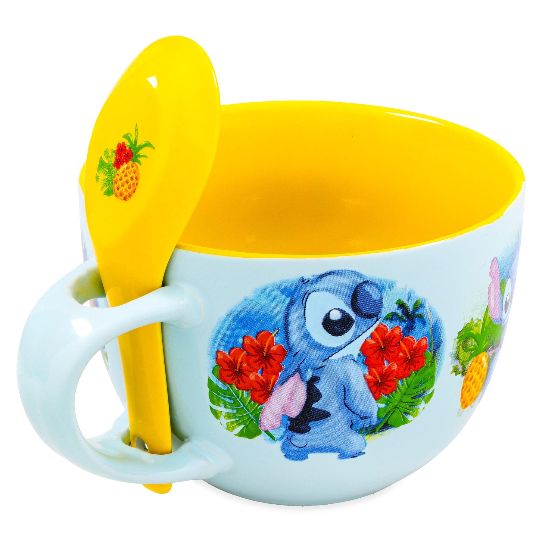 Disney Lilo & Stitch Tropical Ceramic Soup Mug With Spoon | Holds 24 Ounces