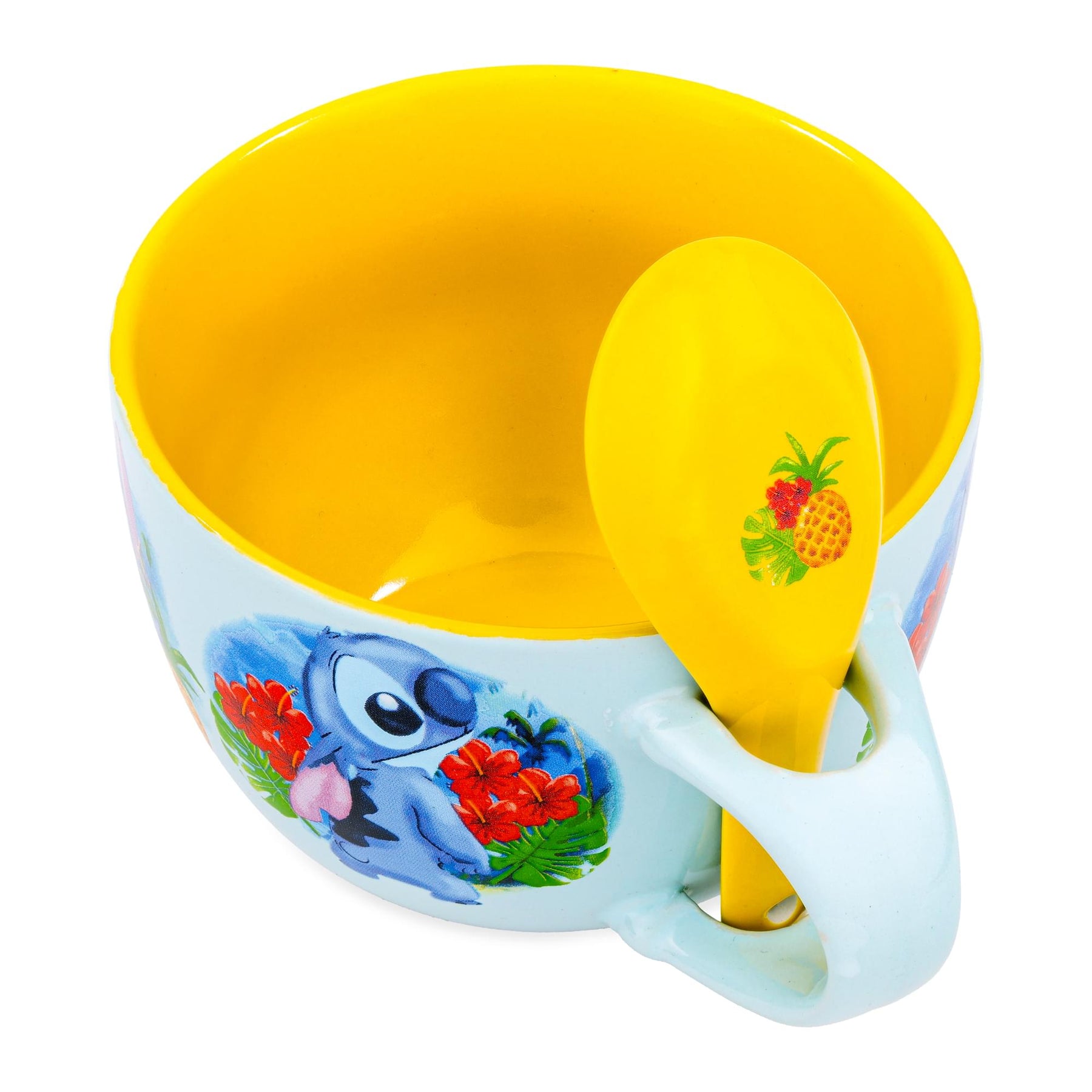 Disney Lilo & Stitch Tropical Ceramic Soup Mug With Spoon | Holds 24 Ounces