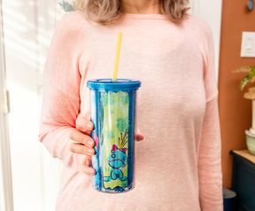 Disney Lilo & Stitch Scrump 20-Ounce Plastic Carnival Cup With Lid and Straw