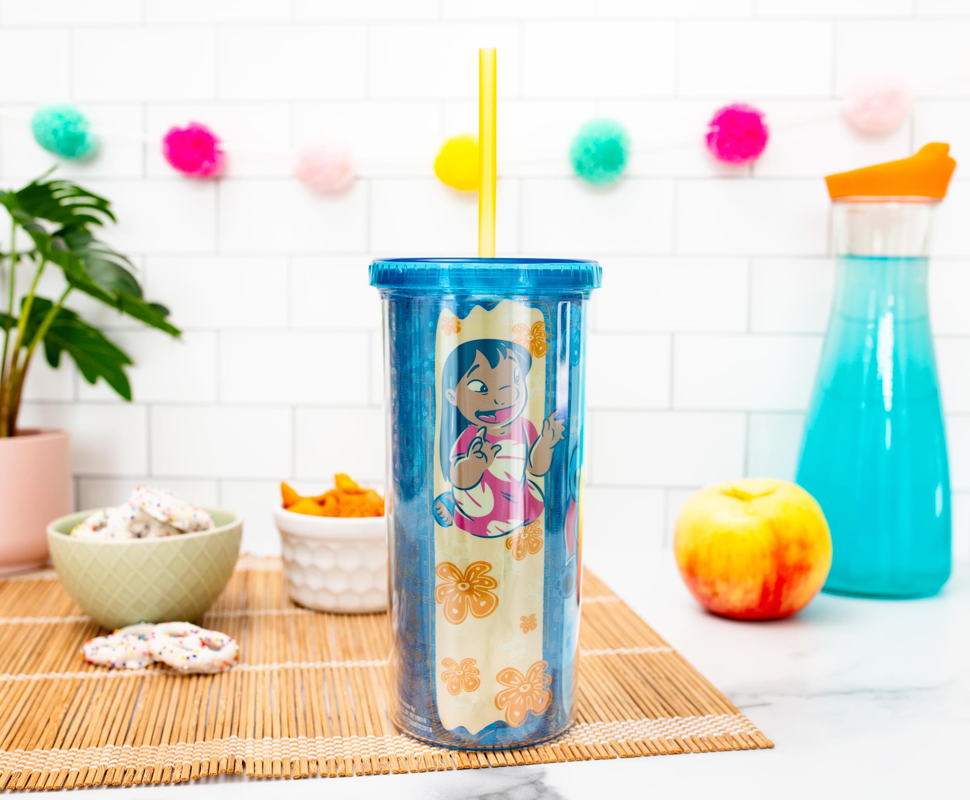 Disney Lilo & Stitch Scrump 20-Ounce Plastic Carnival Cup With Lid and Straw