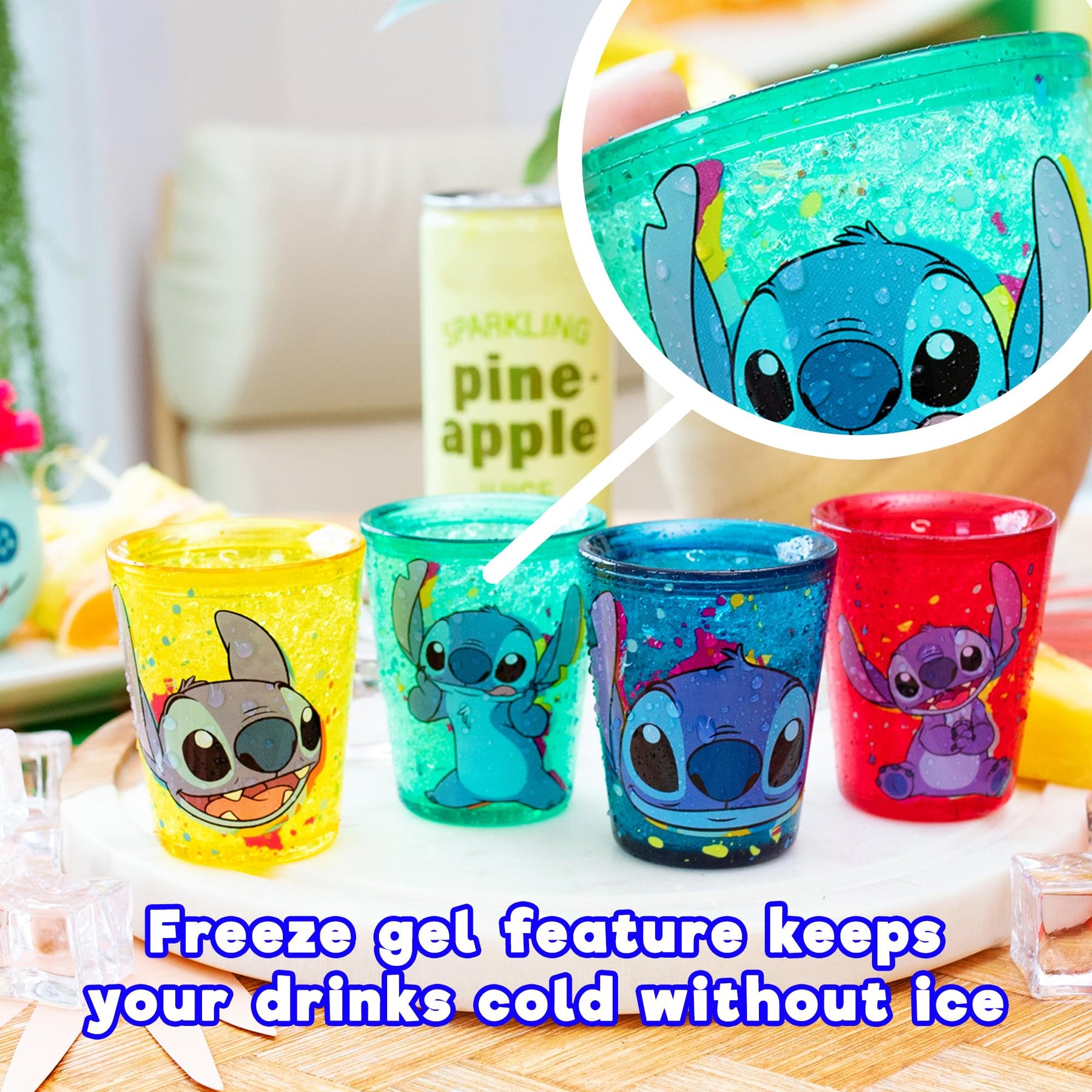 Disney Lilo & Stitch Faces 1.5-Ounce Freeze Gel Mini Cups | Set of 4