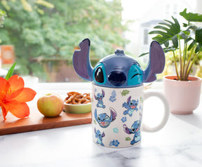 Disney Lilo & Stitch Ceramic Mug With Sculpted Topper | Holds 18 Ounces