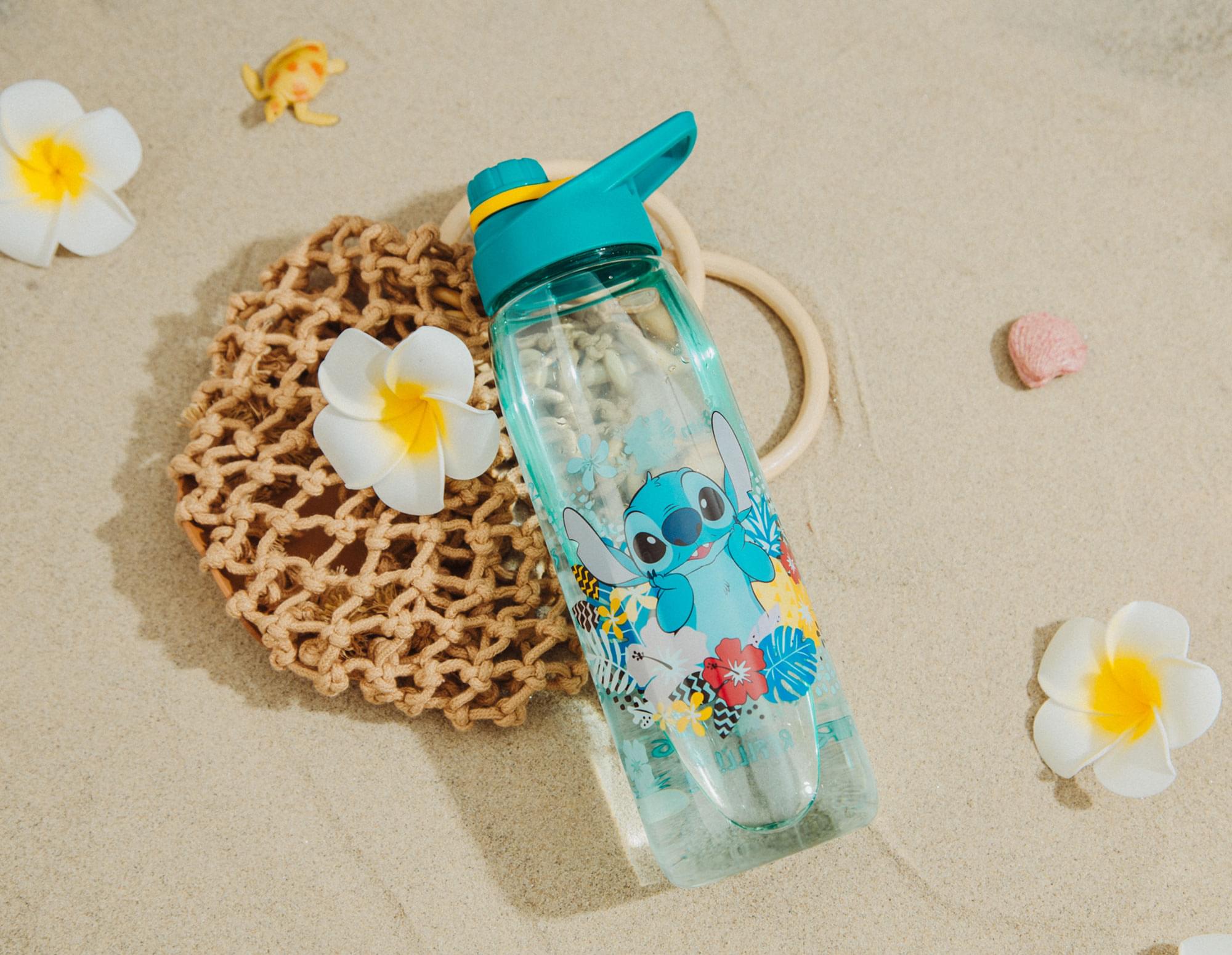 Disney Lilo & Stitch Tropical Water Bottle With Time Table | Holds 28 Ounces
